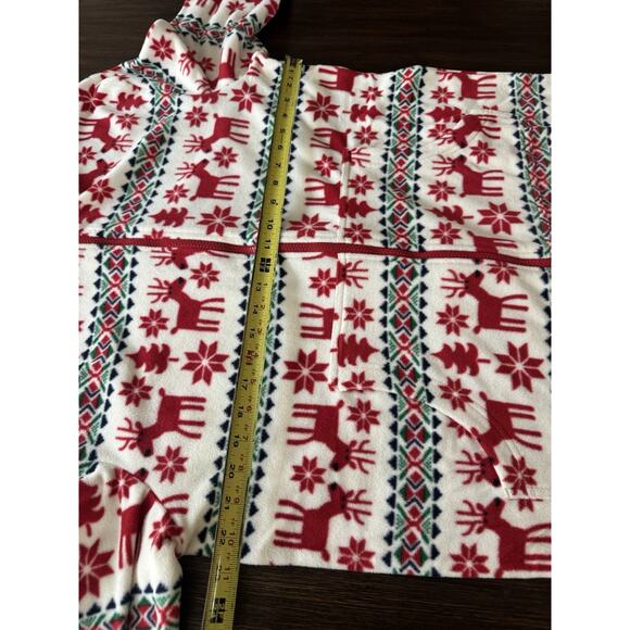 Hanna Andersson Fleece One Piece Jumpsuit Pajamas S/M Dear Deer Marshmallow - Picture 6 of 11